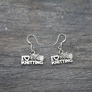 Knitting Jewelry- Knitting Gift, Knitting Earrings